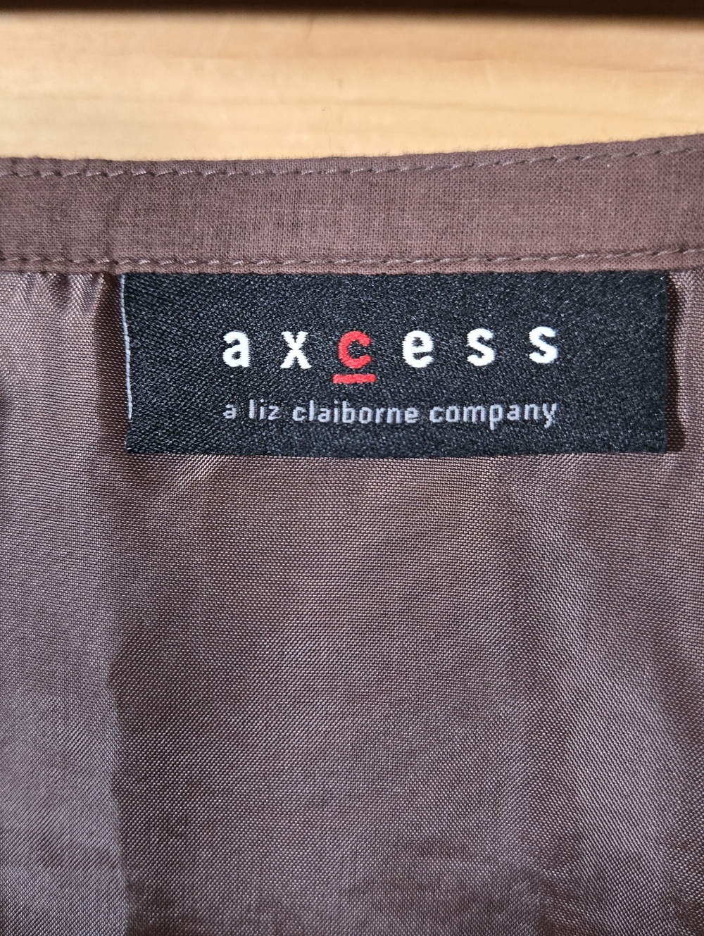 Axcess Liz Claiborne Women's Skirt Knee Length Brown Embroidered Floral 12 Lined - Picture 5 of 6
